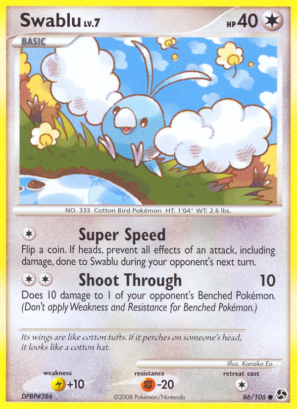 Swablu (86/106) [Diamond & Pearl: Great Encounters] | I Want That Stuff Brandon