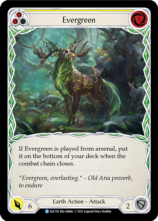 Evergreen (Yellow) [ELE120] (Tales of Aria)  1st Edition Normal | I Want That Stuff Brandon