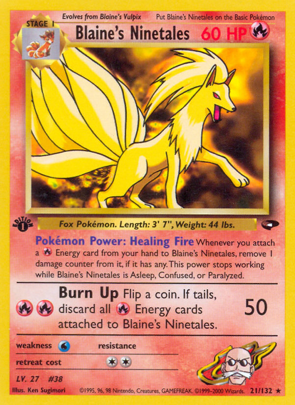 Blaine's Ninetales (21/132) [Gym Challenge 1st Edition] | I Want That Stuff Brandon