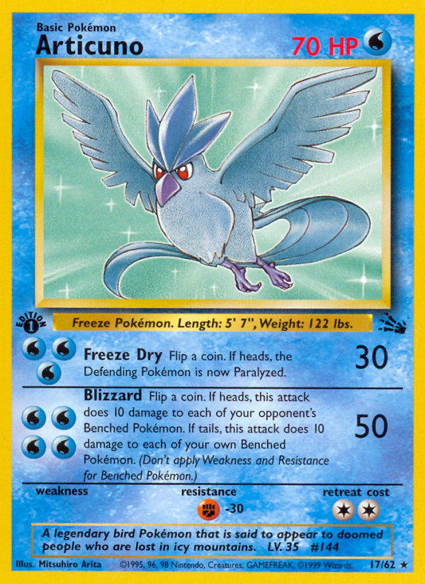 Articuno (17/62) [Fossil 1st Edition] | I Want That Stuff Brandon