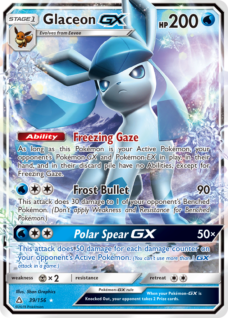 Glaceon GX (39/156) [Sun & Moon: Ultra Prism] | I Want That Stuff Brandon