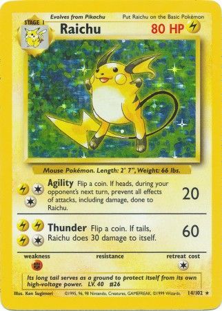 Raichu (14/102) [Base Set Unlimited] | I Want That Stuff Brandon