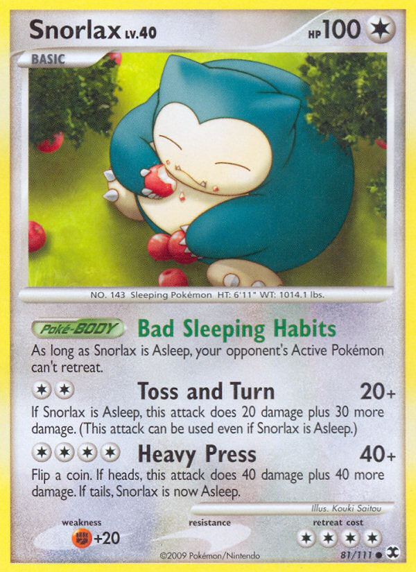 Snorlax (81/111) [Platinum: Rising Rivals] | I Want That Stuff Brandon