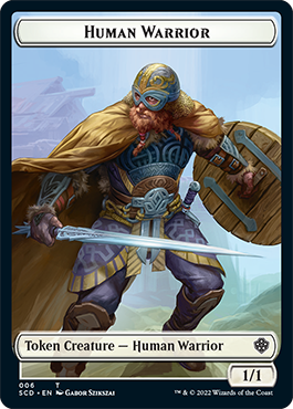 Saproling // Human Warrior Double-Sided Token [Starter Commander Decks] | I Want That Stuff Brandon