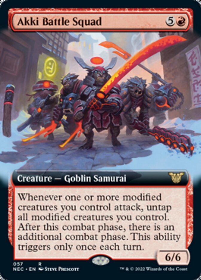 Akki Battle Squad (Extended Art) [Kamigawa: Neon Dynasty Commander] | I Want That Stuff Brandon