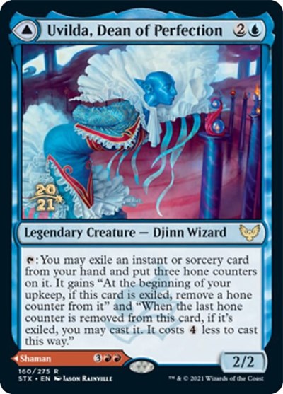 Uvilda, Dean of Perfection // Nassari, Dean of Expression [Strixhaven: School of Mages Prerelease Promos] | I Want That Stuff Brandon