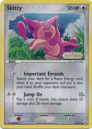 Skitty (64/92) (Stamped) [EX: Legend Maker] | I Want That Stuff Brandon