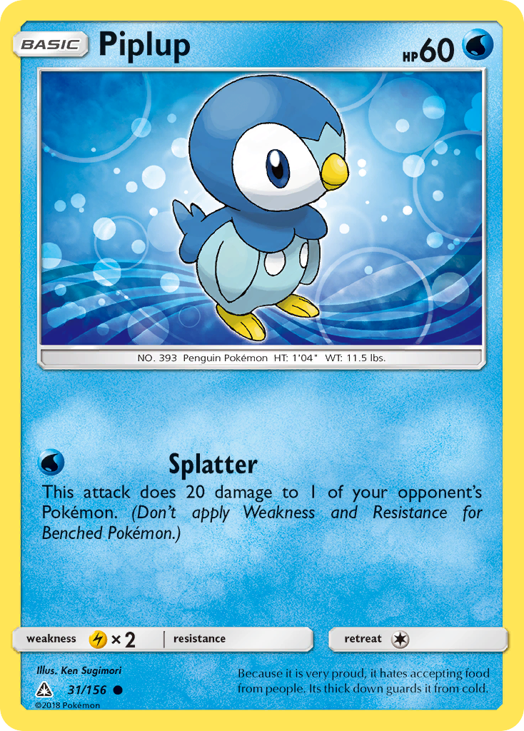 Piplup (31/156) [Sun & Moon: Ultra Prism] | I Want That Stuff Brandon