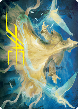 Heron-Blessed Geist Art Card (Gold-Stamped Signature) [Innistrad: Crimson Vow Art Series] | I Want That Stuff Brandon