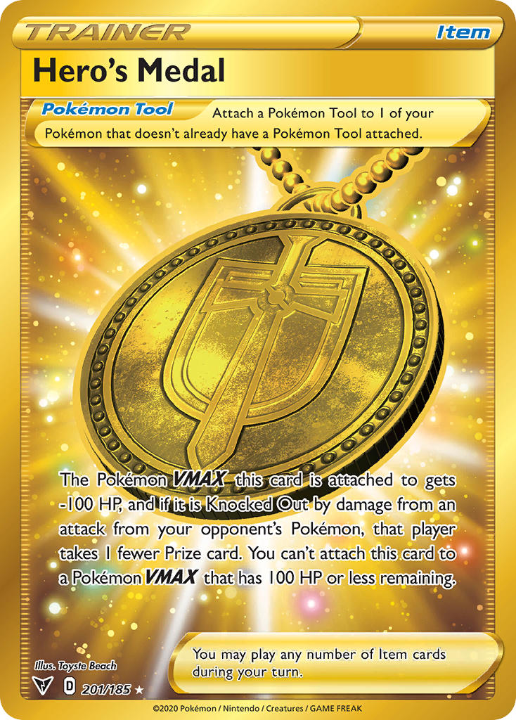 Hero's Medal (201/185) [Sword & Shield: Vivid Voltage] | I Want That Stuff Brandon