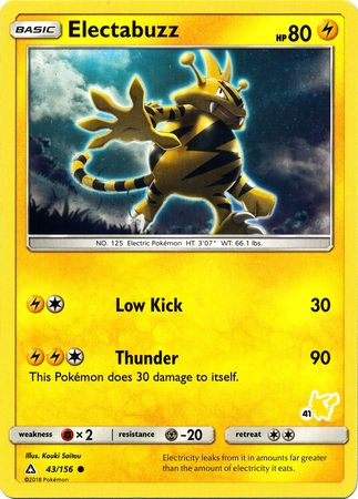 Electabuzz (43/156) (Pikachu Stamp #41) [Battle Academy 2020] | I Want That Stuff Brandon