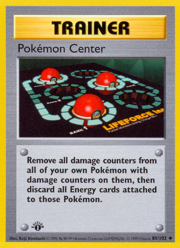 Pokemon Center (85/102) (Shadowless) [Base Set 1st Edition] | I Want That Stuff Brandon