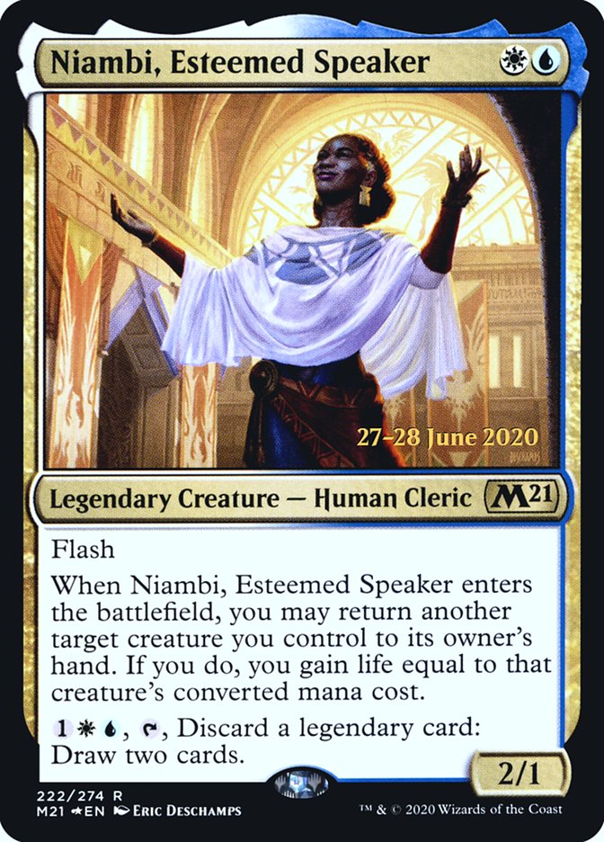 Niambi, Esteemed Speaker [Core Set 2021 Prerelease Promos] | I Want That Stuff Brandon