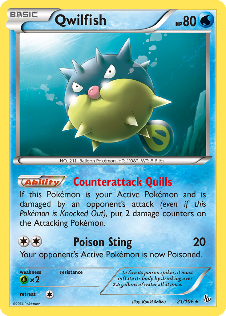 Qwilfish (21/106) [XY: Flashfire] | I Want That Stuff Brandon