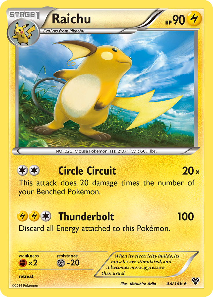 Raichu (43/146) [XY: Base Set] | I Want That Stuff Brandon