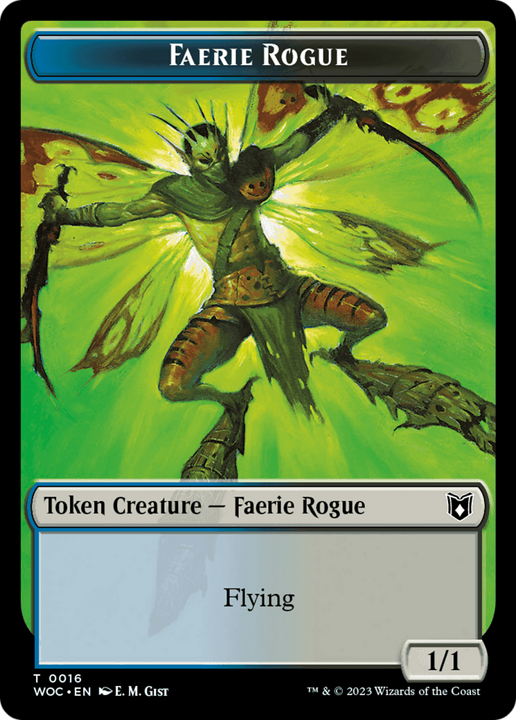 Faerie Rogue // Faerie (0016) Double-Sided Token [Wilds of Eldraine Commander Tokens] | I Want That Stuff Brandon