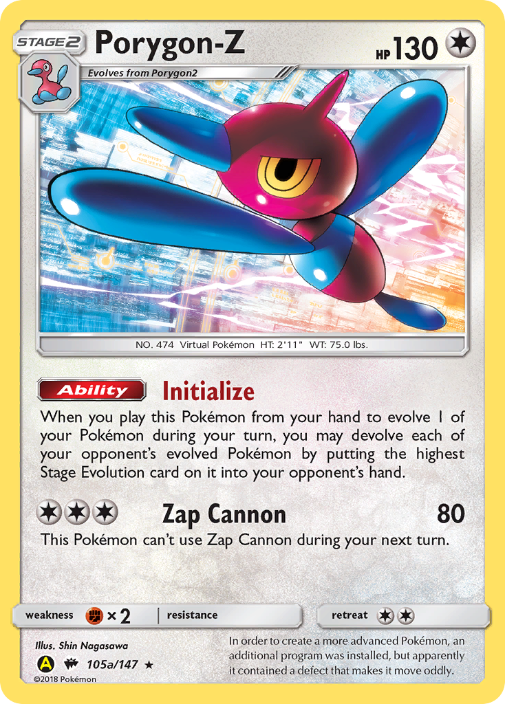 Porygon-Z (105a/147) (Alternate Art Promo) [Sun & Moon: Burning Shadows] | I Want That Stuff Brandon