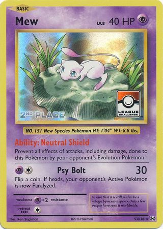 Mew (53/108) (League Promo 2nd Place) [XY: Evolutions] | I Want That Stuff Brandon