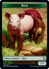 Boar // Spirit Double-Sided Token [Kaldheim Commander Tokens] | I Want That Stuff Brandon