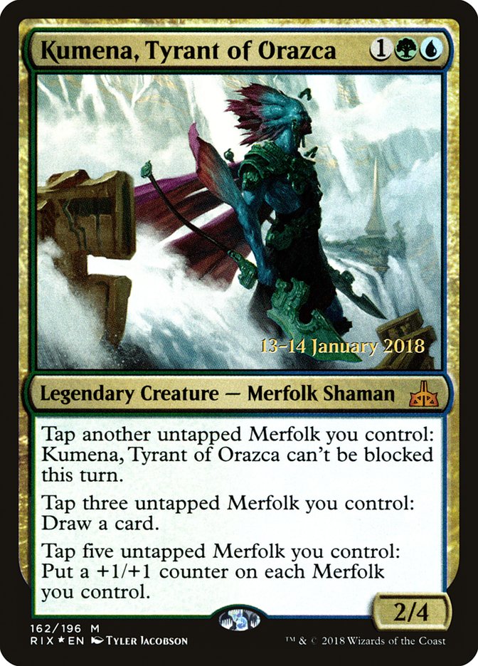 Kumena, Tyrant of Orazca [Rivals of Ixalan Prerelease Promos] | I Want That Stuff Brandon