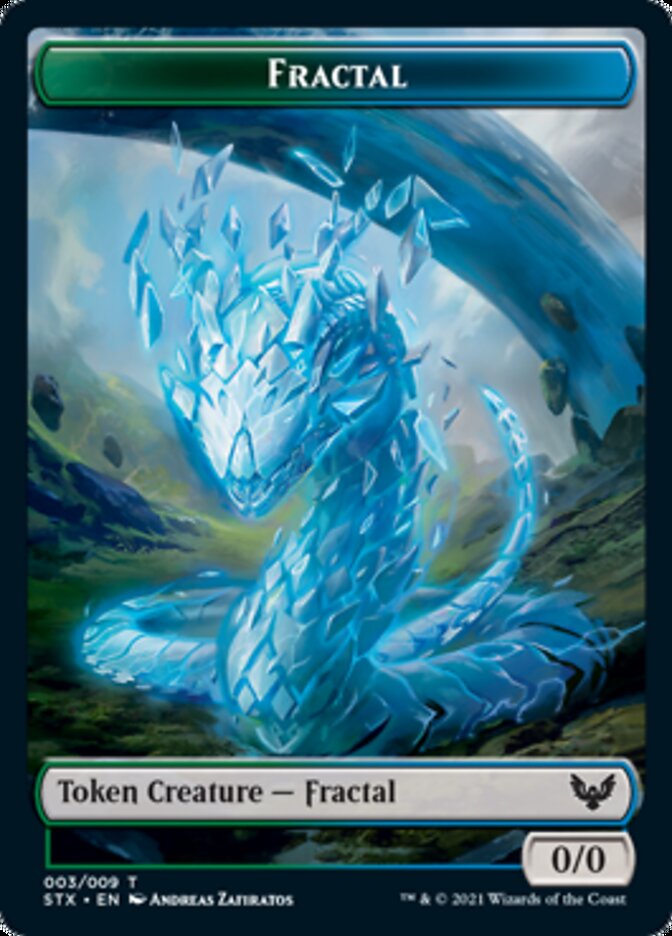 Elemental // Fractal Double-Sided Token [Strixhaven: School of Mages Tokens] | I Want That Stuff Brandon