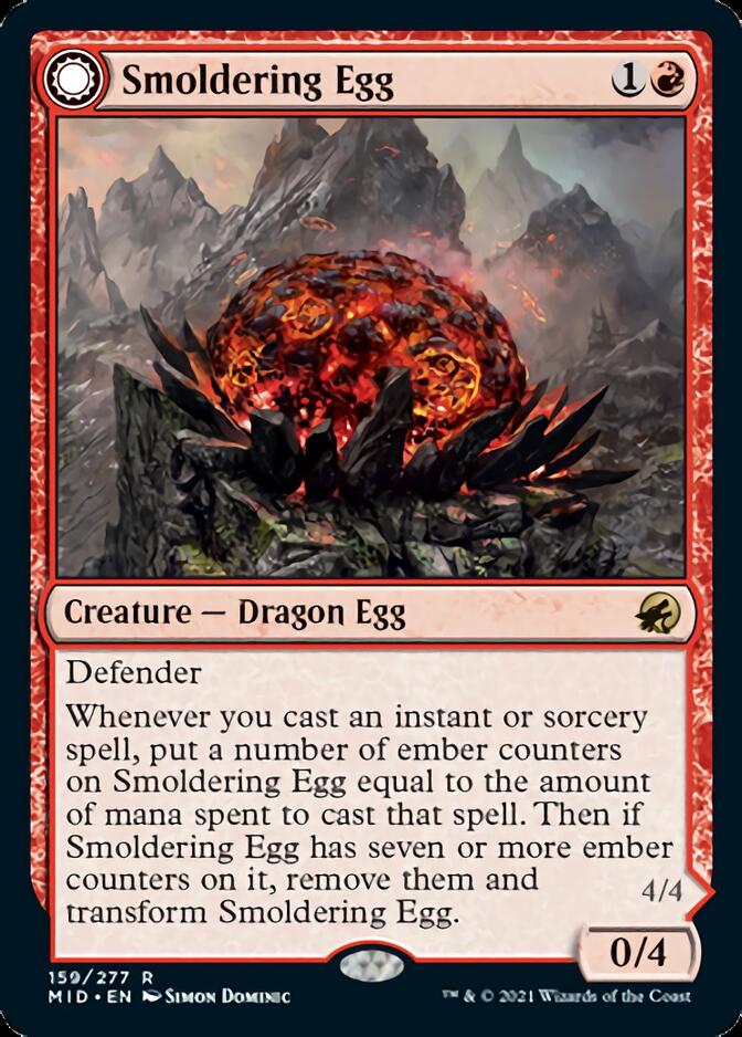 Smoldering Egg // Ashmouth Dragon [Innistrad: Midnight Hunt] | I Want That Stuff Brandon