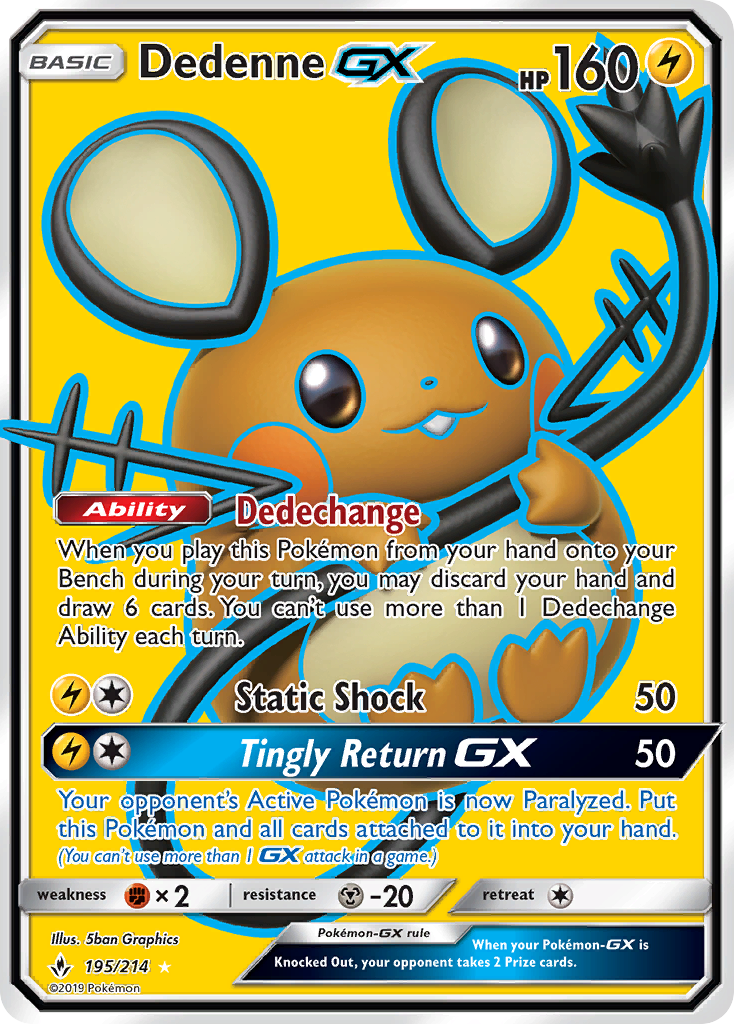 Dedenne GX (195/214) [Sun & Moon: Unbroken Bonds] | I Want That Stuff Brandon