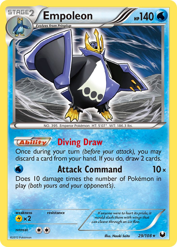 Empoleon (29/108) (Battle Arena Deck Exclusive) (Theme Deck Exclusive) [Black & White: Dark Explorers] | I Want That Stuff Brandon