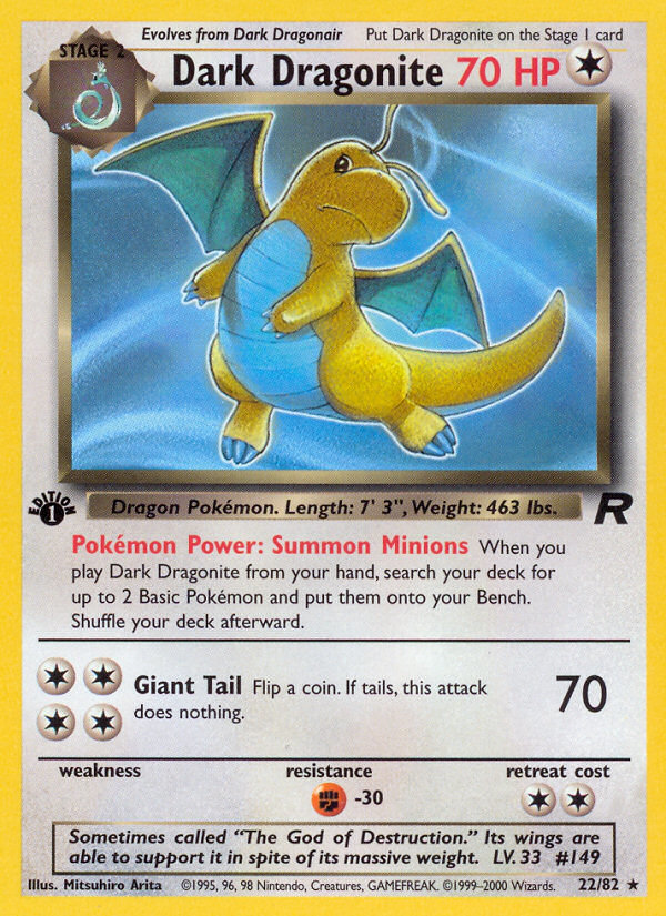 Dark Dragonite (22/82) [Team Rocket 1st Edition] | I Want That Stuff Brandon