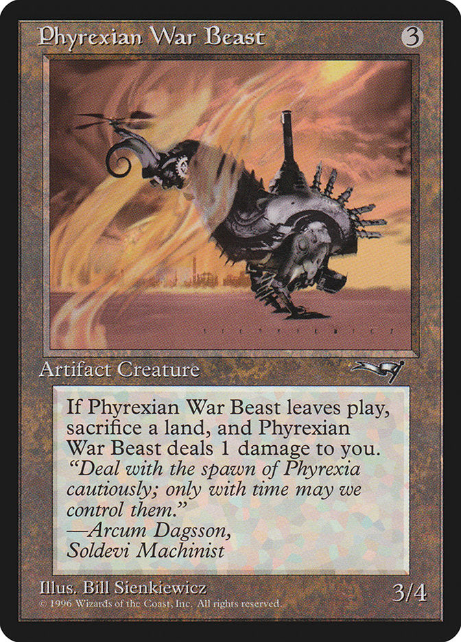 Phyrexian War Beast (Signature on Right) [Alliances] | I Want That Stuff Brandon
