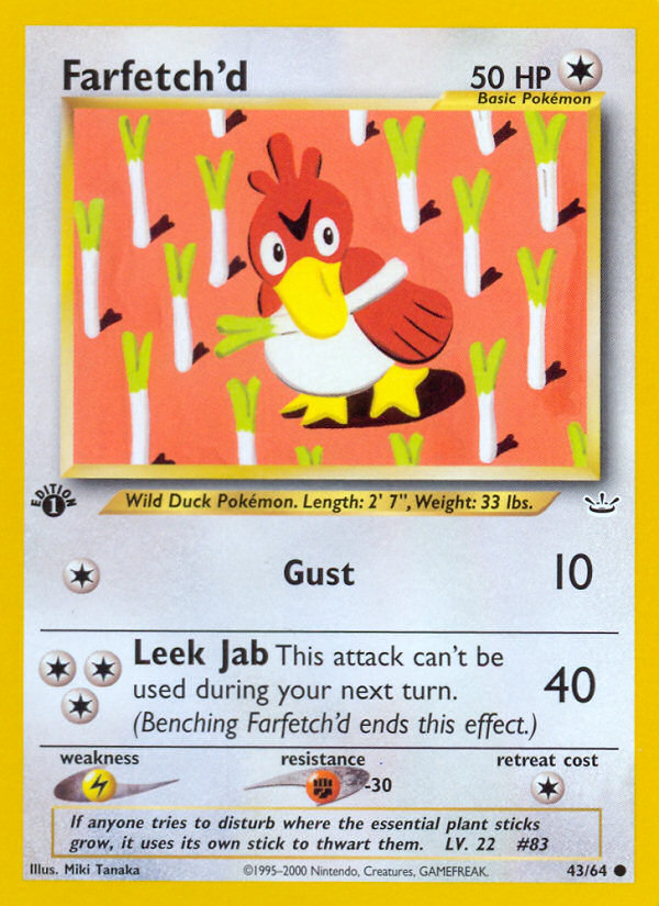 Farfetch'd (43/64) [Neo Revelation 1st Edition] | I Want That Stuff Brandon