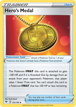 Hero's Medal (152/185) [Sword & Shield: Vivid Voltage] | I Want That Stuff Brandon
