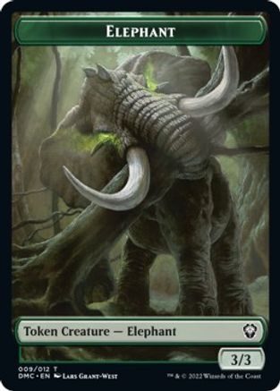 Elephant // Treasure Double-Sided Token [Dominaria United Commander Tokens] | I Want That Stuff Brandon