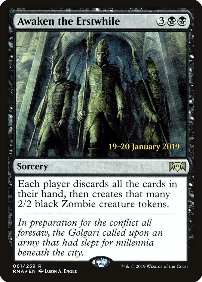 Awaken the Erstwhile [Ravnica Allegiance Prerelease Promos] | I Want That Stuff Brandon