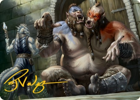 Ettin Art Card (Gold-Stamped Signature) [Dungeons & Dragons: Adventures in the Forgotten Realms Art Series] | I Want That Stuff Brandon
