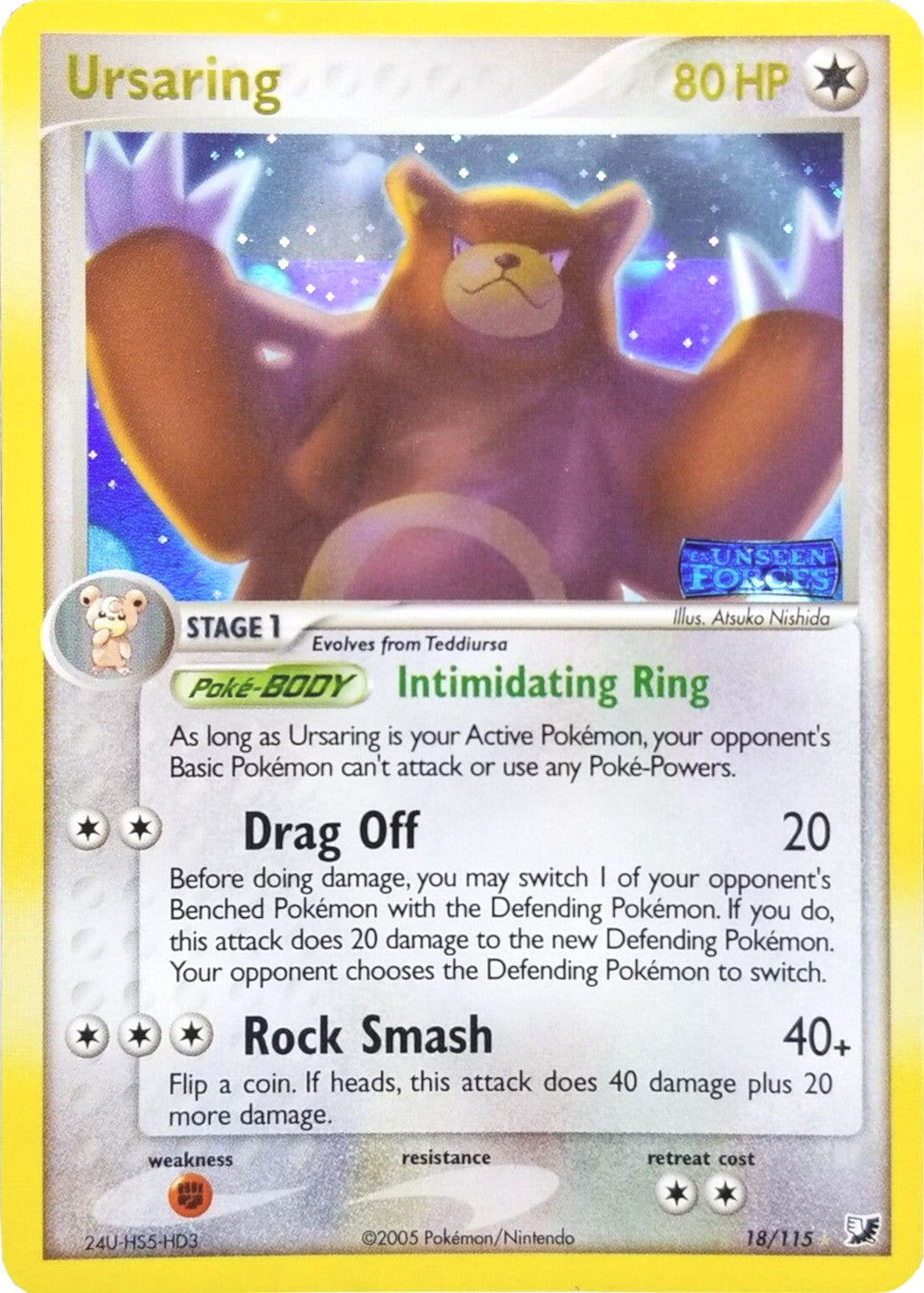 Ursaring (18/115) (Stamped) [EX: Unseen Forces] | I Want That Stuff Brandon