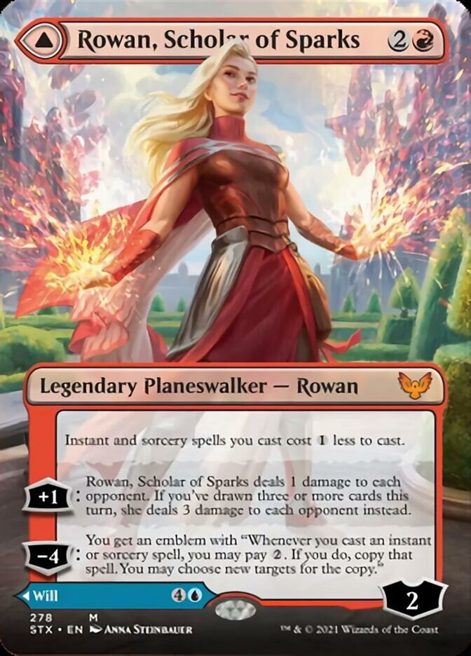 Rowan, Scholar of Sparks // Will, Scholar of Frost (Borderless) [Strixhaven: School of Mages] | I Want That Stuff Brandon