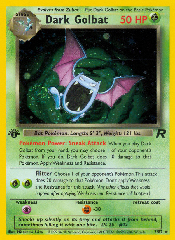 Dark Golbat (7/82) [Team Rocket 1st Edition] | I Want That Stuff Brandon