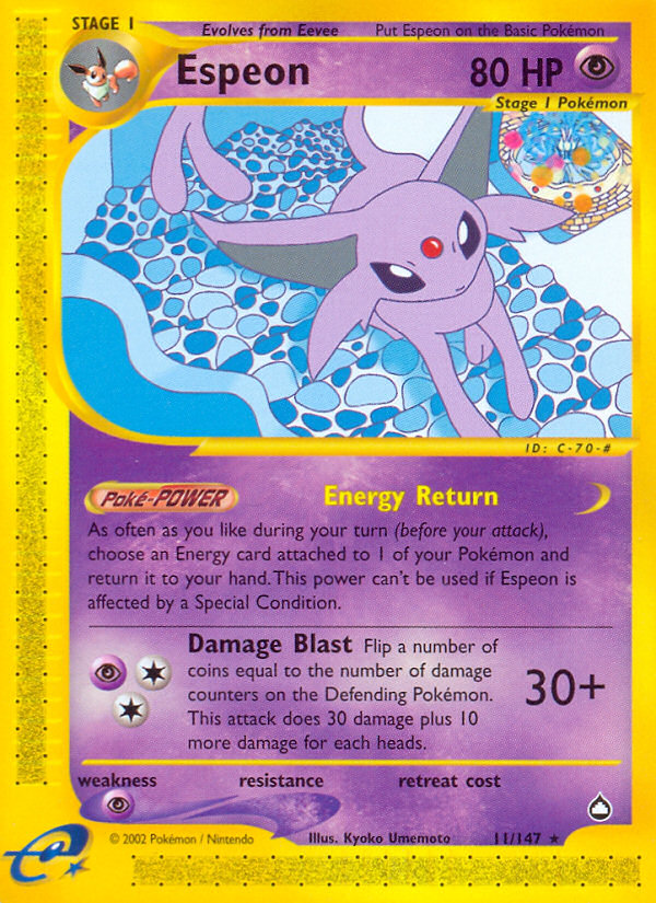 Espeon (11/147) [Aquapolis] | I Want That Stuff Brandon