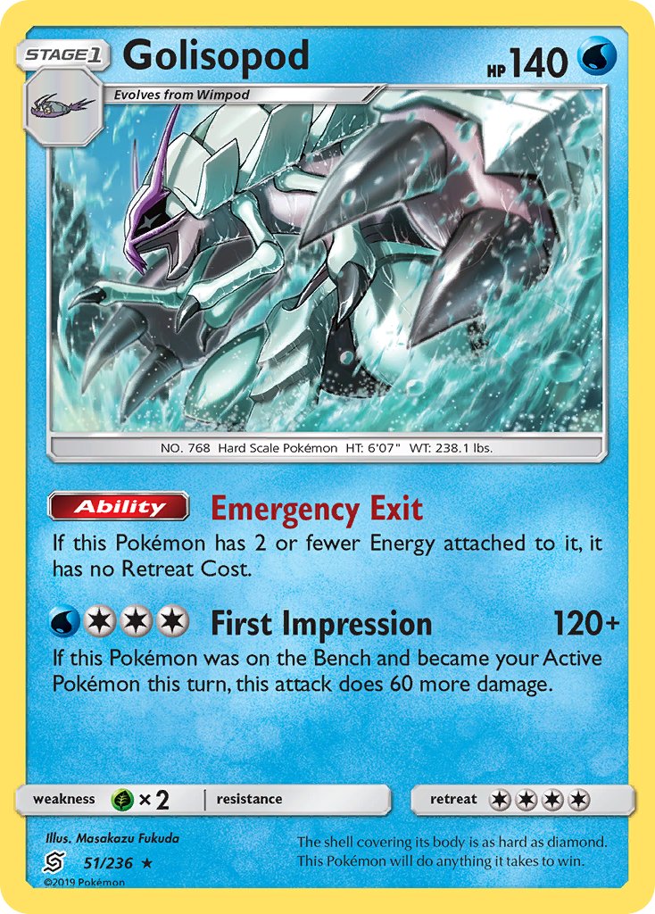 Golisopod (51/236) (Cosmos Holo) (Blister Exclusive) [Sun & Moon: Unified Minds] | I Want That Stuff Brandon