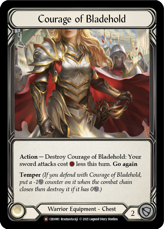 Courage of Bladehold (Rainbow Foil) [CRU081-RF] Unlimited Rainbow Foil | I Want That Stuff Brandon