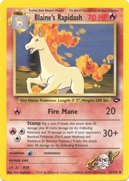 Blaine's Rapidash (33/132) [Gym Challenge Unlimited] | I Want That Stuff Brandon