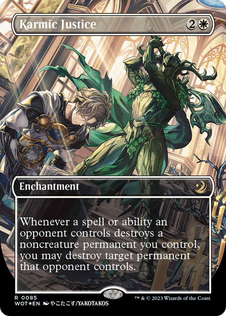 Karmic Justice (Anime Borderless) (Confetti Foil) [Wilds of Eldraine: Enchanting Tales] | I Want That Stuff Brandon