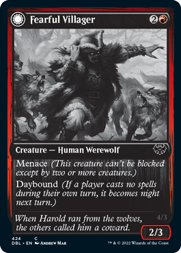 Fearful Villager // Fearsome Werewolf [Innistrad: Double Feature] | I Want That Stuff Brandon