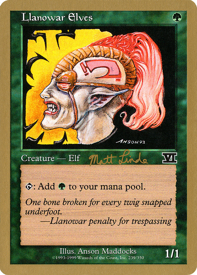 Llanowar Elves (Matt Linde) [World Championship Decks 1999] | I Want That Stuff Brandon