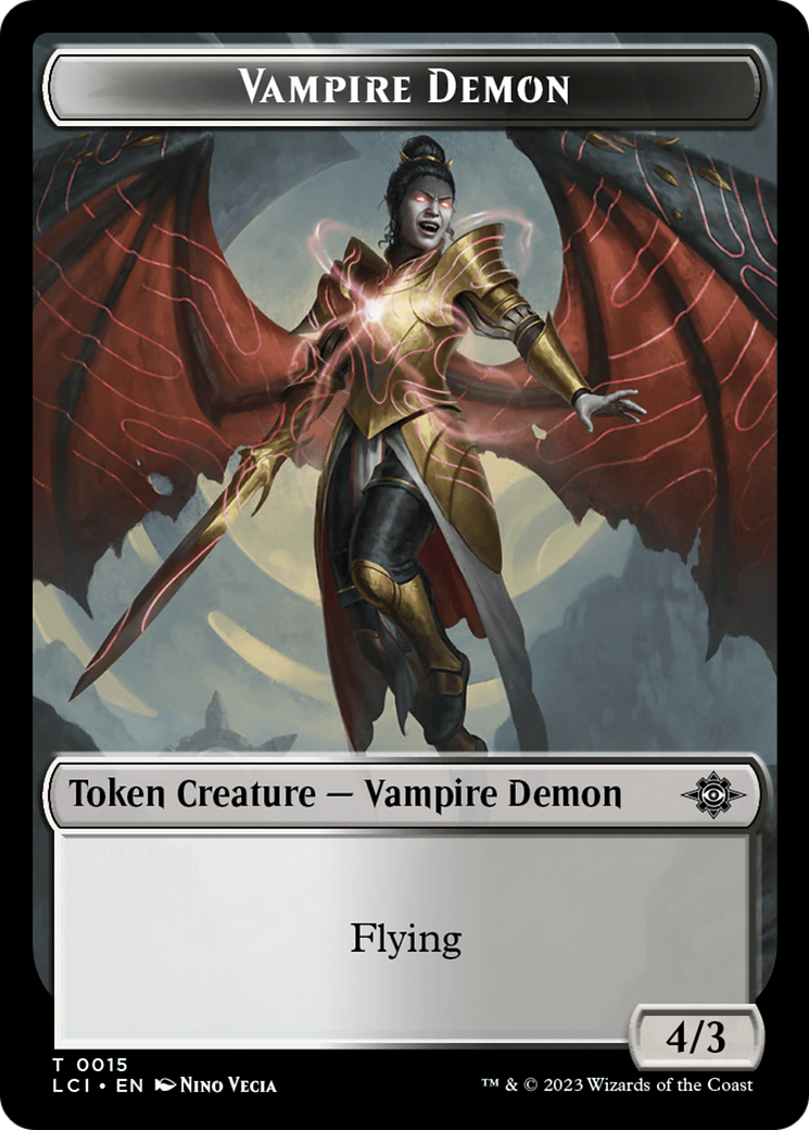 Vampire (0006) // Vampire Demon Double-Sided Token [The Lost Caverns of Ixalan Commander Tokens] | I Want That Stuff Brandon