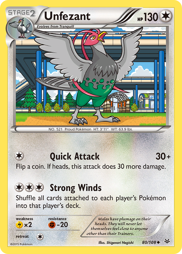 Unfezant (80/108) [XY: Roaring Skies] | I Want That Stuff Brandon