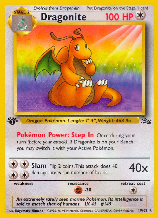 Dragonite (19/62) [Fossil 1st Edition] | I Want That Stuff Brandon