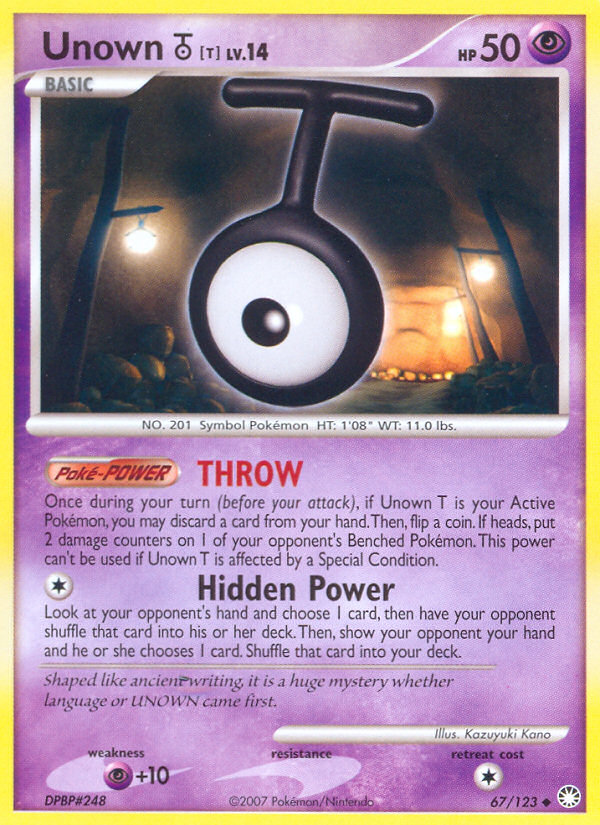 Unown T (67/123) [Diamond & Pearl: Mysterious Treasures] | I Want That Stuff Brandon