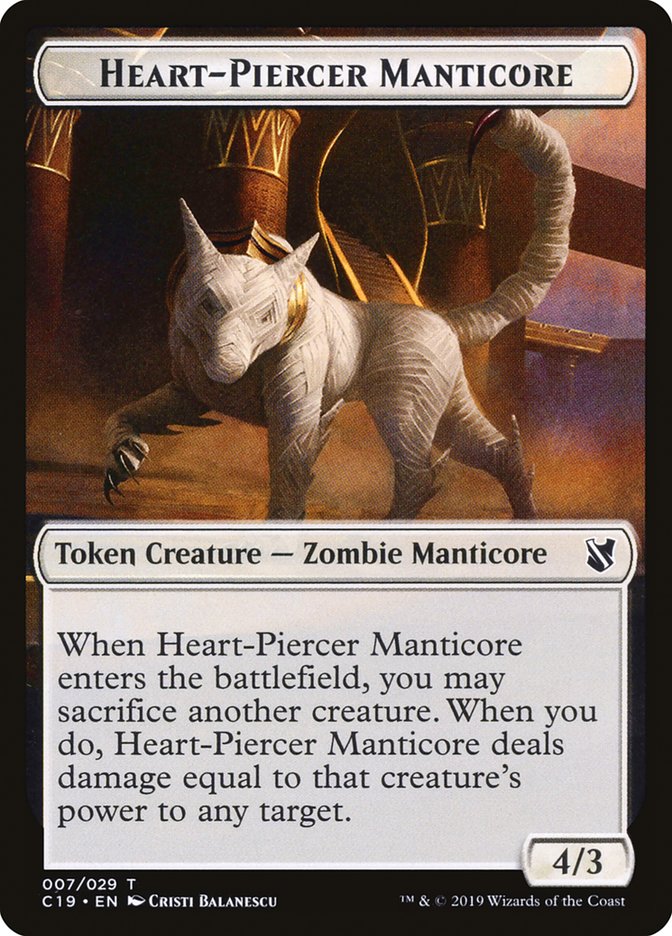 Heart-Piercer Manticore Token [Commander 2019 Tokens] | I Want That Stuff Brandon